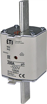 Запобіжник ETI NH-2 gG 300A 500V KOMBI 120kA 4185221 ножовий універсальний