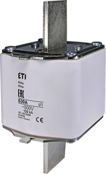 Запобіжник ETI NH-4a gL/gG 630A 500V для тримачів HVL 120kA 4116108 ножовий універсальний