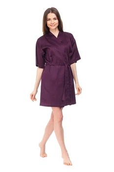 Халат сатиновый NOSTRA Dark Plum XL (2937730054882)