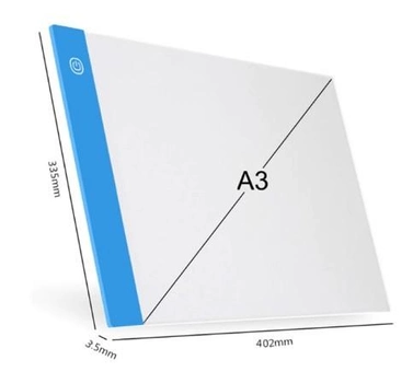 LED планшет, світлодіодна графічна дошка для малювання блакитна А3