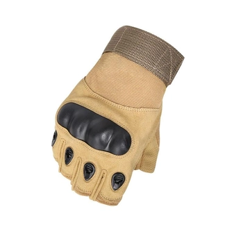 Тактичні рукавички Lesko E301 Sand Khaki L безпалі для військових спецслужб мілітарі (F_7330-27155)