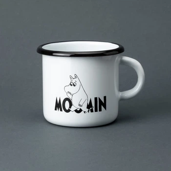 Кружка эмалированная Enamel mug с принтом Moomin белая 400 мл