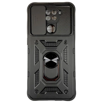 Чехол New Armor c кольцом-подставкой на Xiaomi Redmi Note 9 черный