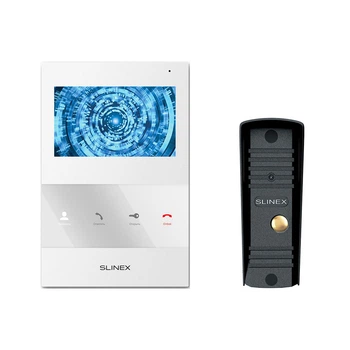Комплект видеодомофона Slinex SQ-04M White + Вызывная панель Slinex ML-16HR Black