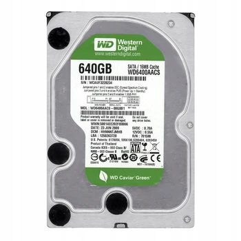 Накопитель HDD SATA 640GB WD Caviar Green 7200rpm 16MB (WD6400AACS) Refurbished