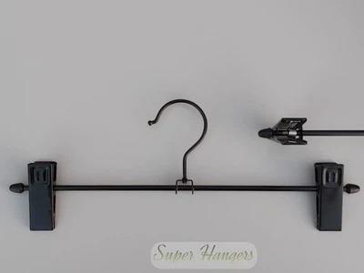 Набор 10 шт плечики Hanger 30 см черные глянцевые металлические для брюк и юбок