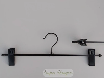 Набор 10 шт плечики Hanger 35 см черные глянцевые металлические для брюк и юбок