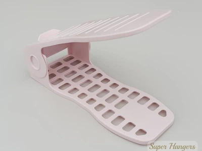 Подвійна підставка Shoe Rack для взуття ніжно рожевого кольору на 4 положення висоти