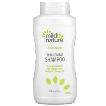 Шампунь для густоты волос Mild By Nature с комплексом витаминов В и биотином для густоты волос, без сульфатов, цитрусовые, 473 мл