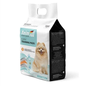 Пелюшки AnimAll Puppy Training Pads для собак та цуценят, 60 х 60 см, 100 штук