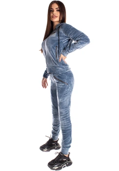 Костюм спортивний жіночий Krutyakov RELIEF VELUR XS блакитний