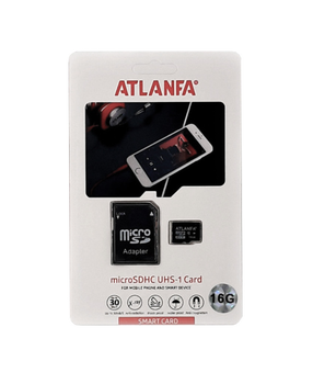 Карта памяти microSD Atlanfa 16Гб с адаптером