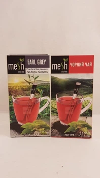 Упаковка черного чая в стиках Mesh stics с бергамотом 32шт