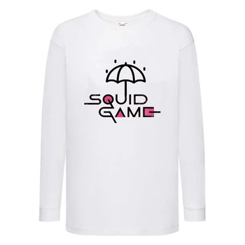 Лонгслив реглан Игра в Кальмара 0022 (Squid game) белый (SQD-0022 wh) 128 см