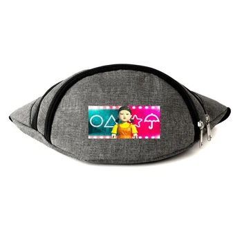 Сумка Бананка Игра в Кальмара 006 на пояс Cappuccino (sqd 006-gry) серый