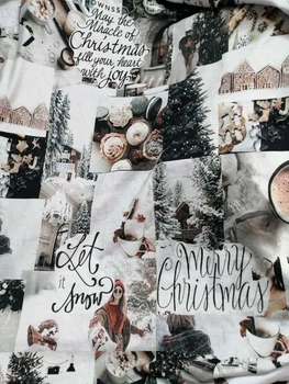 Ткань двунитка цифровая печать "Christmas Collage" ширина 1.8 м, плотность 240 г/м² Узбекистан