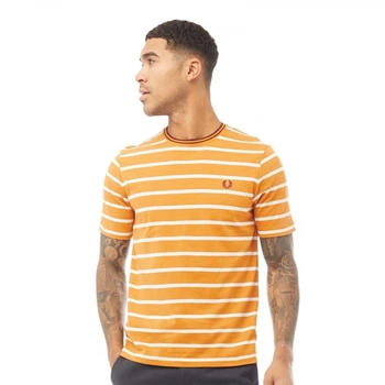 Футболка Fred Perry Stripe Pique Bright Gold Mustard, S (44) (11495977)