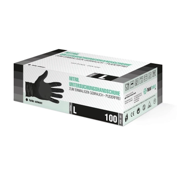 Перчатки Нитриловые Неопудренные SF MEDICAL Черные L (100 шт)