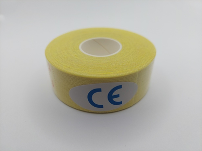 Кінезіо тейп Kinesiology tape 2,5 см х 5 м жовтий