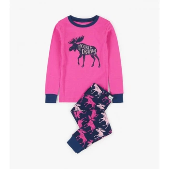 Піжама Hatley Cottage Moose 4A малиновий 104см (PJCWIMO334)