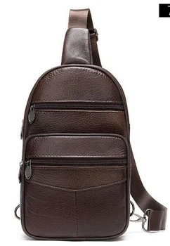 Мужская кожаная сумка слинг Vintage 14986 Коричневый