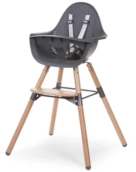 Стілець для годування Childhome Evolu 2 з бампером Natural/Anthracite (CHEVOCHNA)