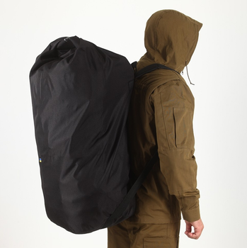Баул-рюкзак на 100 литров Чёрный влагозащитный, тактический вещевой мешок MELGO