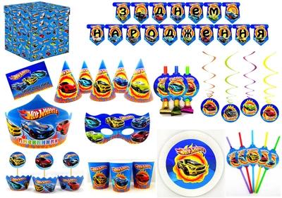 Хот Вилс - Набор Украшений на 12 человек (132 элементов декора)