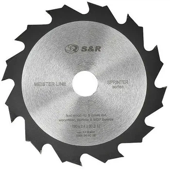 Диск пильный S&R по дереву Sprinter 190x30x2.4 Z12 (240012190)