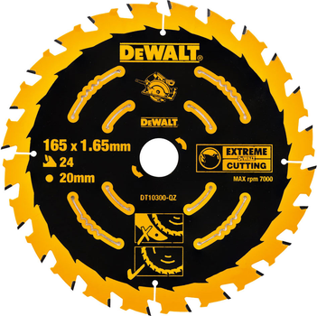 Диск пильный DeWalt по дереву 165 мм 24 (DT10300)