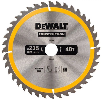 Диск пильный DeWalt по дереву 235 мм 40 (DT1955)
