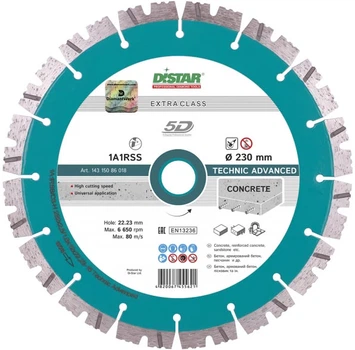 Круг алмазный отрезной Distar Technic Advanced 1A1RSS/C3 232 x 22.23 Сегментный (14315086018)