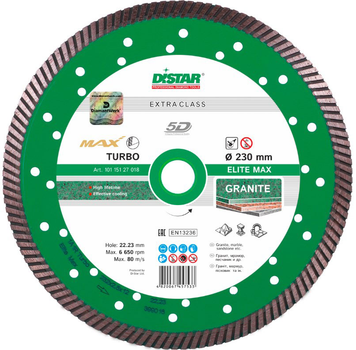 Алмазный диск отрезной Distar Elite Max 232 x 2.5 x 12 x 22.23 мм Turbo (10115127018)