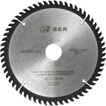 Диск пильный S&R по дереву WoodCraft 190x30x2.4 Z60 (238060190)