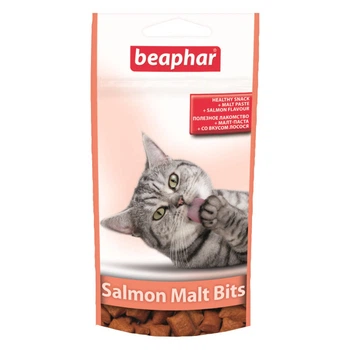 BEAPHAR Salmon Malt Bits вкусные и полезные подушечки со вкусом лосося и мальт-пастой 35 г
