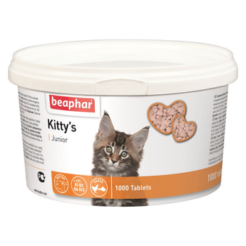 BEAPHAR Kitty's Junior витаминизированное лакомство с биотином для здорового развития котят (1000 таблеток)