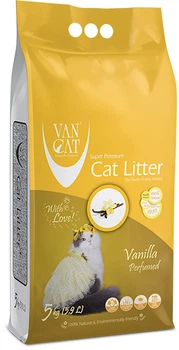 Наполнитель для кошачьего туалета Van Cat Super Premium Quality Vanilla Бентонитовый комкующий 5 кг (8699245857375_8699245857795)