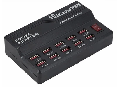Зарядное устройство BauTech С 10 USB портами 12 А 60 Вт Черный (1010-438-00)