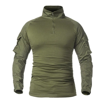 Рубашка тактическая с длинным рукавом Lesko A655 Green 2XL (38р.) кофта армейская (F_4256-12576)