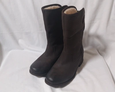 Сапоги женские зимние кожаные угги UGG 37р коричневые 20-00573