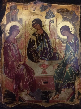 Икона Святой Троицы под старину 2002