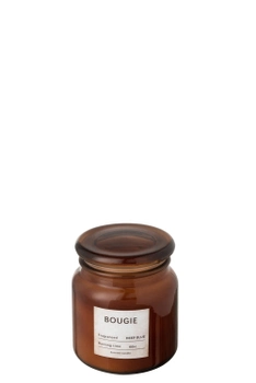 Свічка J-LINE ароматична у скляній баночці з кришкою аромат грейпфрут бергамот магнолія Бельгія (16146)