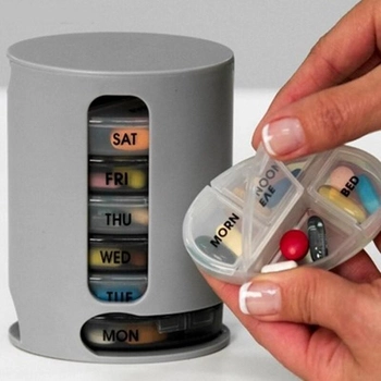 Пластиковий тижневий органайзер для таблеток Pill Pro 2079 Grey