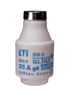 Запобіжник ETI DIII UQ 35A 500V gR 50kA 4323001 (надшвидкий)
