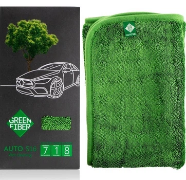 Авторушник GreenWay Green Fiber AUTO S16, для вологого прибирання, зелений (08070)