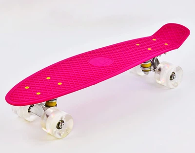 Скейт Пенні борд Best Board з PU колесами, що світяться. Crimson (74191)