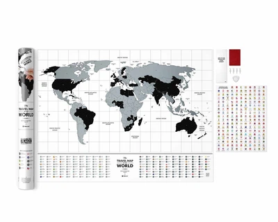 Скретч-карта світу 1DEA.me Travel Map Flags World (FW)) ENG 80*60 см