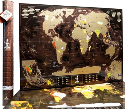Шоколадна скретч карта світу My Map Chocolate Edition ENG 88*63 см