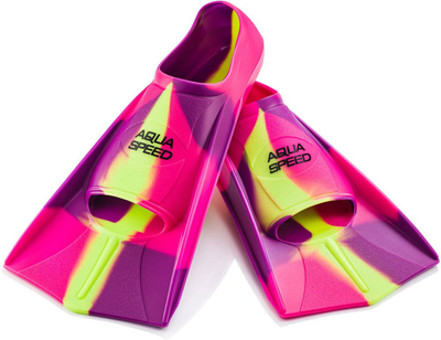 Ласты Aqua Speed Training Fins 7933 (137-93) 37/38 (24-25 см) Розово-фиолетово-желтые (5908217679338)