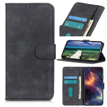 Чехол-книжка с застежкой KHAZNEH Retro Wallet для Google Pixel 6a - Black